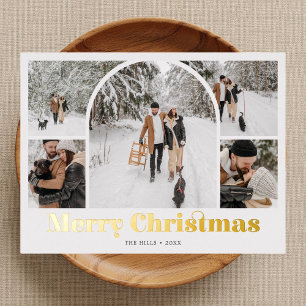 Arch Photo Collage Merry Christmas Foil Holiday