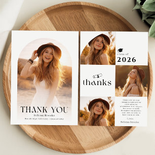 Arch Photo Collage Script Graduation Thank You Invitation