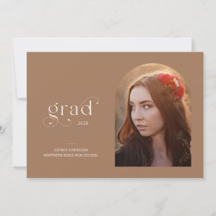 Arch Photo Earthy Brown 2025 Graduation Party Invitation
