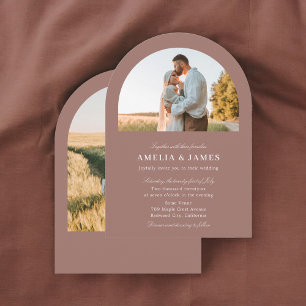 Arch Photo Elegant Calligraphy Wedding Invitation