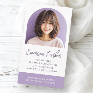 Arch photo fresh and trendy purple or any colour business card