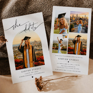 Arch Photo Graduation Party Invite Announcement
