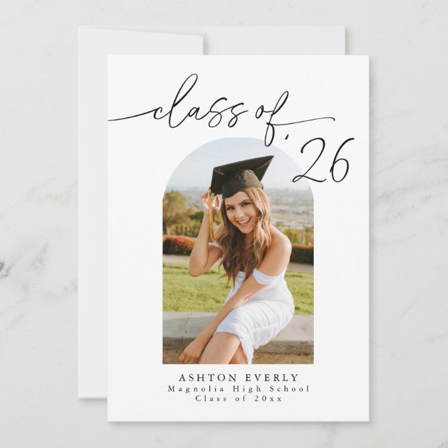 Arch Photo Graduation Party Invite Announcement  (Front)