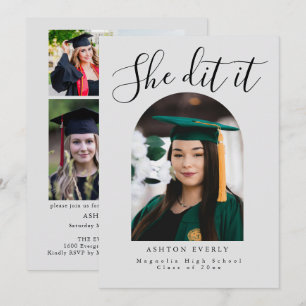 Arch Photo Graduation Party Invite Announcement