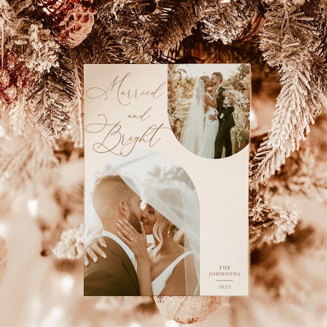 Arch Photo Merry & Married Holiday Christmas Card (Creator Uploaded)