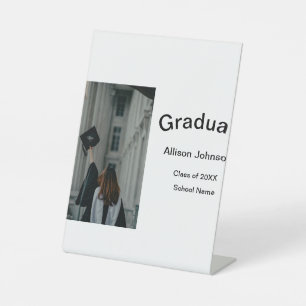 arch photo modern elegant simple graduation party pedestal sign