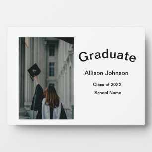 arch photo modern elegant simple graduation party plaque