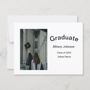 arch photo modern elegant simple  graduation party postcard