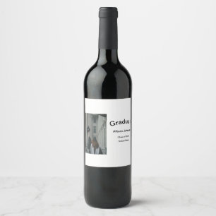 arch photo modern elegant simple  graduation party wine label