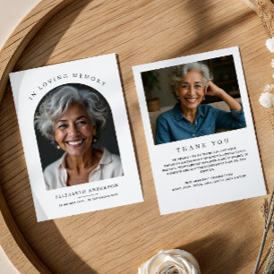 Arch Photo Modern Loving Memory Funeral Thank You Card