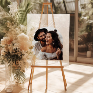 Arch Photo Modern Script Wedding Welcome Acrylic Sign