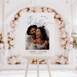 Arch Photo Modern Script Wedding Welcome Poster