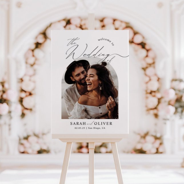 Arch Photo Modern Script Wedding Welcome Poster (Creator Uploaded)