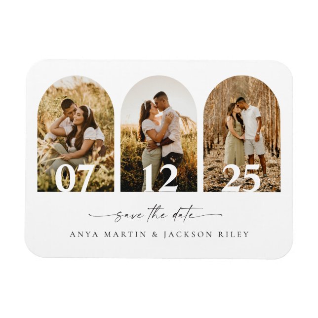 Arch Photo Save The Date Wedding Card Announcement Magnet (Horizontal)