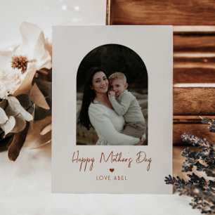Arch Photo Script Heart Happy Mother's Day Card