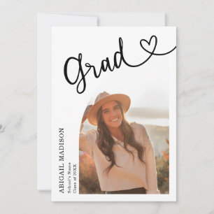 Arch Photo Script with Heart Graduation Party Invitation