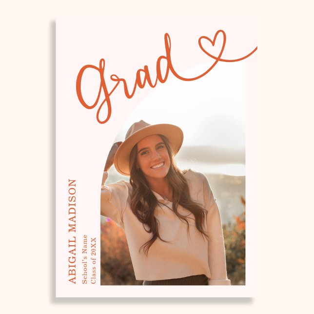 Arch Photo Script with Heart Graduation Party  Invitation (Creator Uploaded)