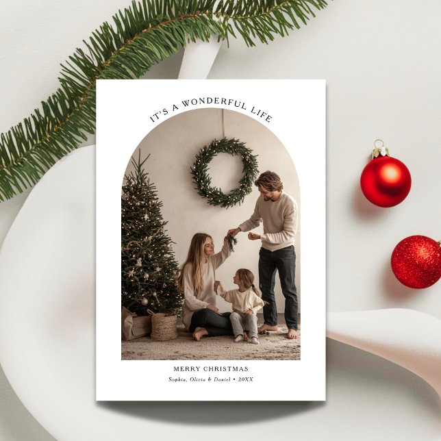 Arch Photo Simple It's A Wonderful Life Christmas Holiday Card (Creator Uploaded)
