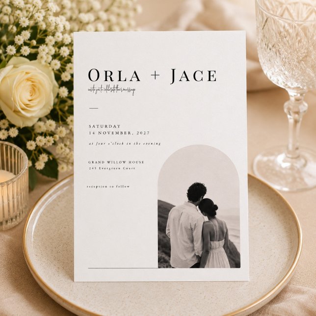 Arch Photo Wedding Invitation Template (Creator Uploaded)