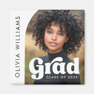 Arch photo white retro grad graduation magnet