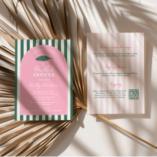Arch Pink And Green Beverly Hills Bridal Shower Invitation