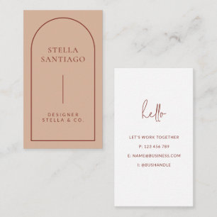 Arch Pink Terracotta Modern Business Card