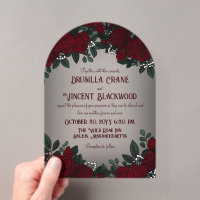Arch Red Roses Baby's Breath Dark Romance Wedding