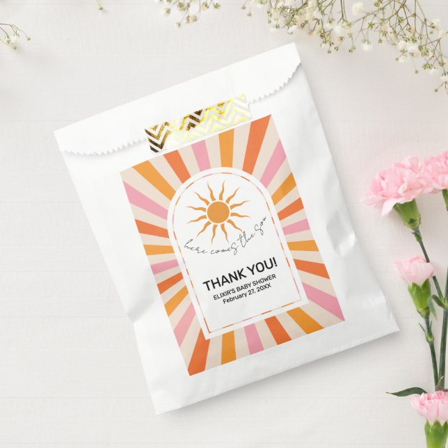 Arch Retro Here Comes The Son Baby Shower Favour Bags (Sealed)