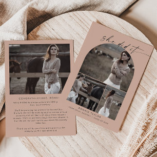 Arch Salmon She Did It Photo Collage Graduation Announcement