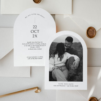 Arch Save the Date Invitation with Photo