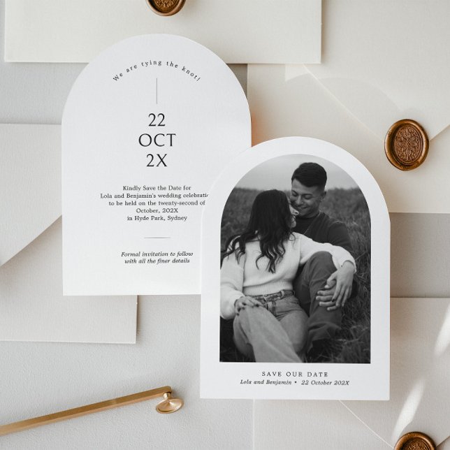 Arch Save the Date Invitation with Photo (Creator Uploaded)