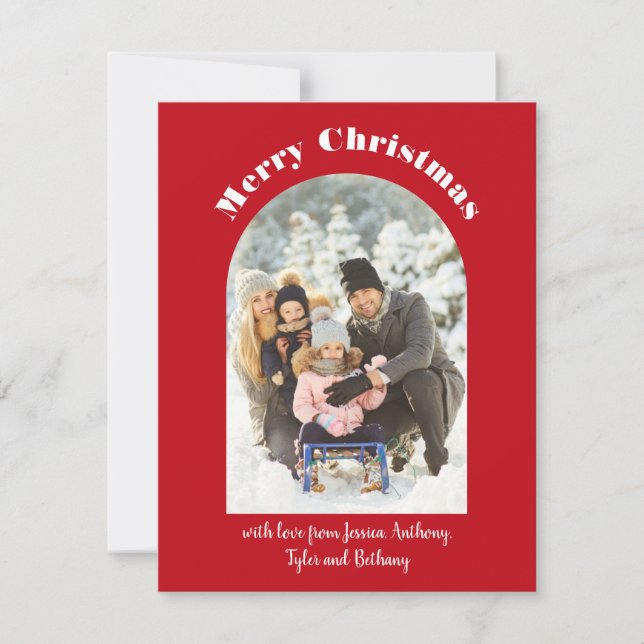 Arch Shaped Photo Flat Photo Holiday Card (Front)