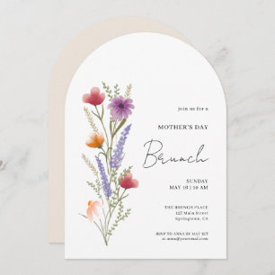 Arch Simple Floral Mothers Day Brunch Invitation