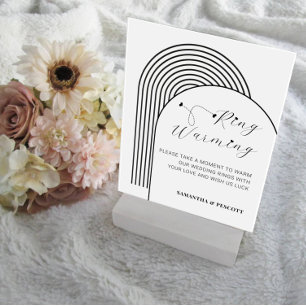 Arch Simple Minimal Rings Warming Wedding Acrylic Sign
