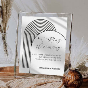 Arch Simple Minimal Rings Warming Wedding  Sign