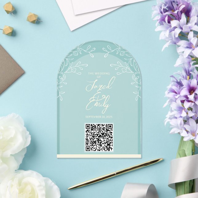 Arch Style Acrylic Wedding QR Code Invitation (Insitu (Wedding))