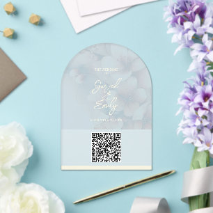 Arch Style Acrylic Wedding QR Code Invitation