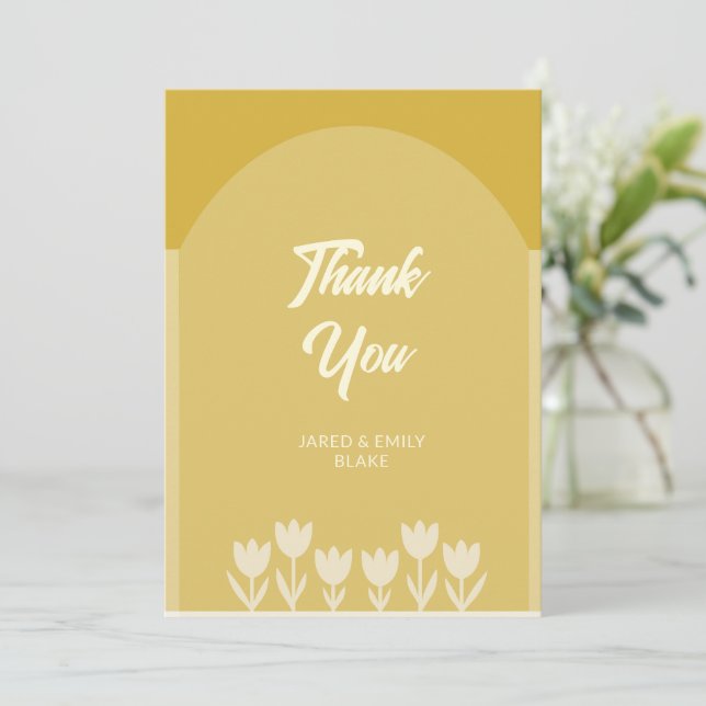 Arch Style Wedding Flat Thank You Card (Standing Front)