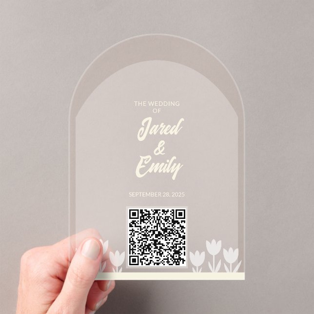 Arch Style Wedding Invitation QR Code Invite (Insitu (Handheld))