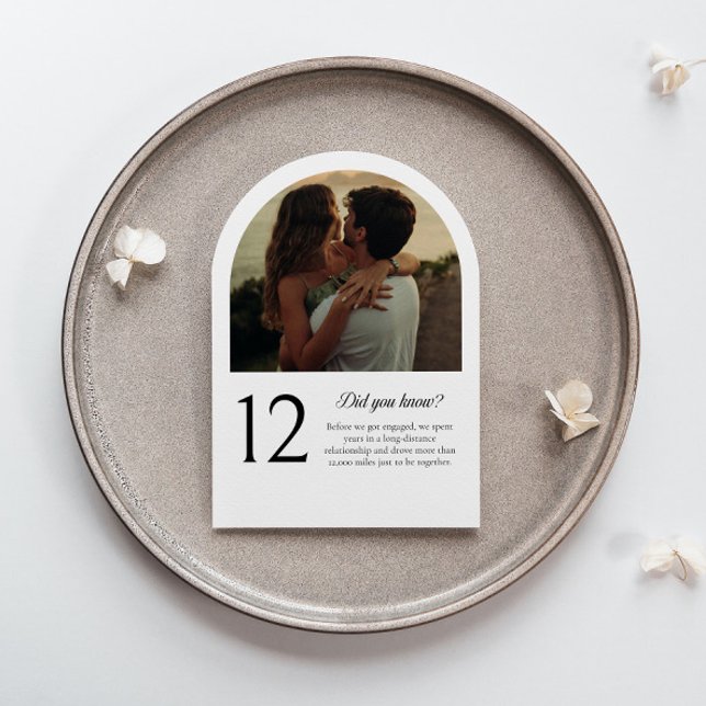 Arch table number card with photo and fun facts (Creator Uploaded)