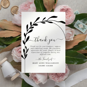 Arch Text Script Funeral Thank You Card