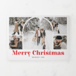 Arch Vintage Merry Christmas Ivory Photo Tri-Fold<br><div class="desc">Celebrate the season with a personalised Christmas fold card that captures your cherished moments. The card features a photo collage on the cover and inside folds, highlighted by a photo in an elegant arch template. The greeting 'Merry Christmas' is beautifully displayed in a fancy vintage font, adding a timeless touch...</div>