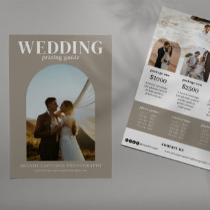 Arch Wedding Photography Session Price Sheet