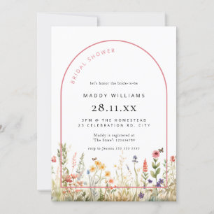 Arch Wildflower Bridal Shower Invitation