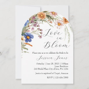 Arch Wildflower "Love in Bloom" Bridal Shower Invi Invitation