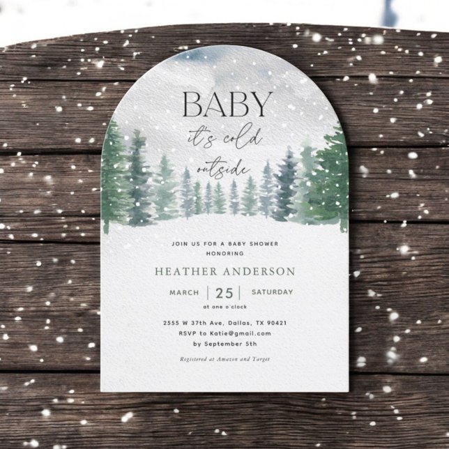 Arch Winter Baby It's Cold Outside Baby Shower Invitation (Creator Uploaded)