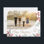 Arch Winter Botanicals Photo Christmas Holiday Card<br><div class="desc">Featuring our original hand-painted winter berries and foliage artwork, editable brush script greetings, and an arch photo shape. The back of the card comes with a matching pattern, and a spot for an additional photo and custom text. Want to customise even more? Click on the “Edit using Design Tool.” Have...</div>