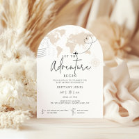 Arch World Map travel adventure begins baby shower