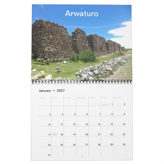 Archaeological Sites of Peru Calendar (Jan 2027)