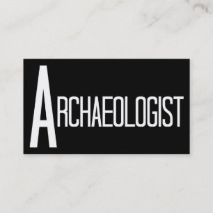 Archaeologist Black and White Business Card
